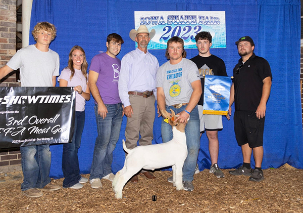 3rd Overall Market Goat 2023 Iowa State Fair 4-H Show 3rd Overall Market Goat<br />
2023 Iowa State Fair 4-H Show