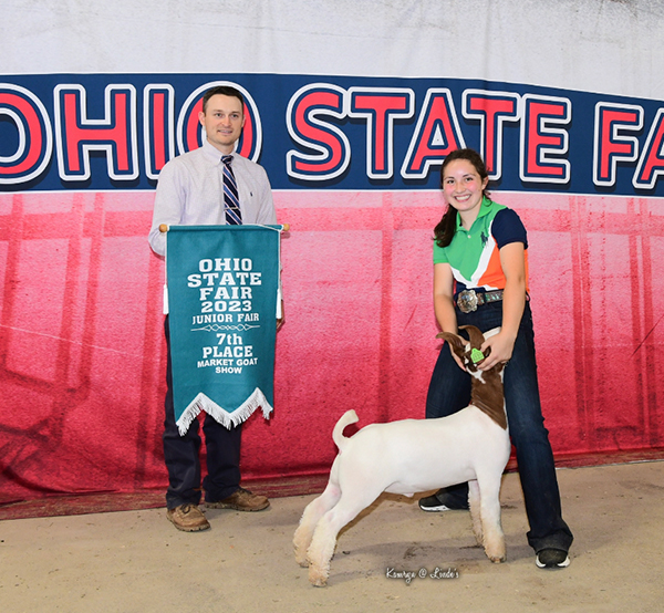 Seventh Overall Market Goat 2023 Ohio State Fair Jr. Show Seventh Overall Market Goat<br />
2023 Ohio State Fair Jr. Show