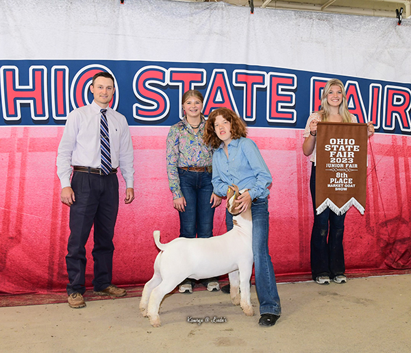 Eighth Overall Market Goat 2023 Ohio State Fair Eighth Overall Market Goat<br />
2023 Ohio State Fair