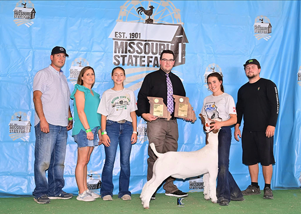 Reserve Grand Overall Market Goat Champion FFA 2023 Missouri State Fair Reserve Grand Overall Market Goat<br />
Champion FFA<br />
2023 Missouri State Fair