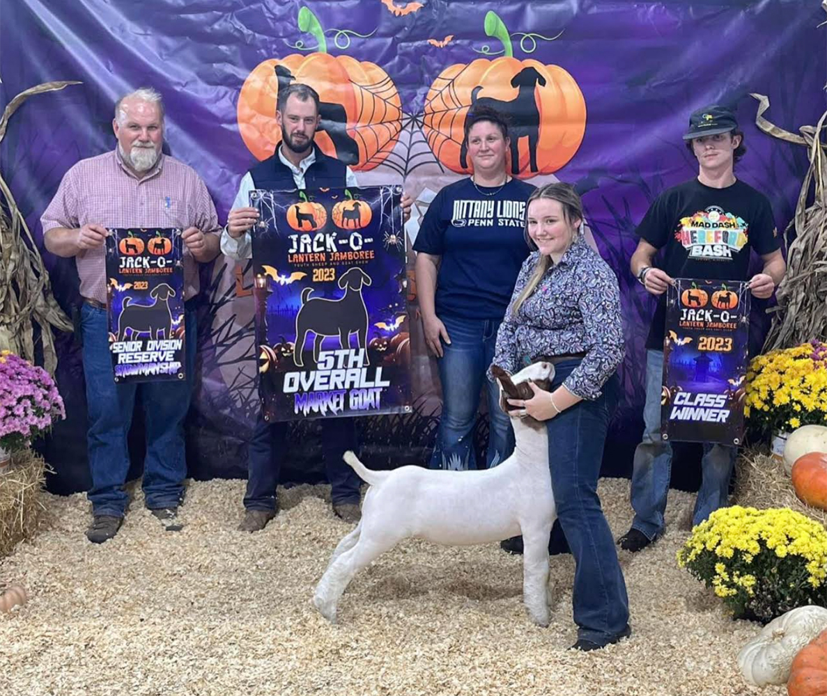 5th Overall 2023 Jack-O-Lantern Jamboree Fourth Overall Market Goat<br />
2023 Curry County Fair